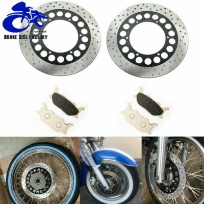 $159.98 • Buy V Star 1100 Front Brake Rotors Pads For Yamaha XVS1100 Custom Classic Silverado