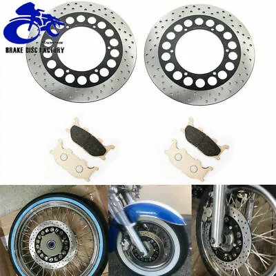 V Star 1100 Front Brake Rotors Pads For Yamaha XVS1100 Custom Classic Silverado • $129.98