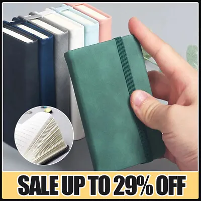 Small Notebook A7 Portable Mini Portable Diary Pocket Book Thick Leather Notepad • £3.98