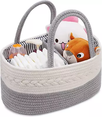 Baby Diaper Caddy-Nursery Storage Bin Nappy Toys Storage Basket Diaper Tote Bag • £20.80