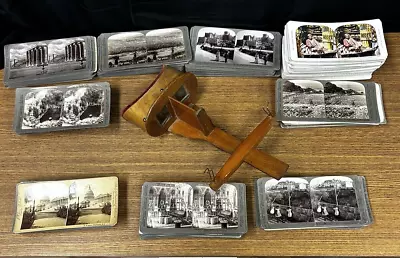 Antique The  Paragon  Scope Stereoscope Viewer With Over 200 View Cards  (AS IS) • $75