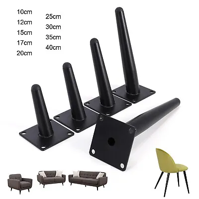 4Pcs Angled Tapered Furniture Cabinet Legs Sofa Stool Table Stand Metal DIY Feet • £10.95