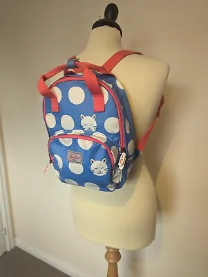 £12.95 • Buy Cath Kidston Backpack Kids Blue White Red Cats Vgc