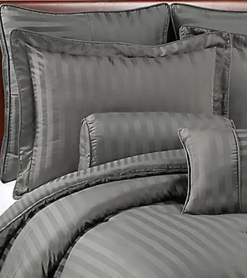 $36.50 • Buy New WAMSUTTA Damask Stripe Grey 500TC Pima Cotton SATEEN (2) King PILLOW SHAMS