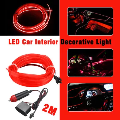 2M LED Car Interior Decorative Atmosphere Wire Strip Light Lamp Accessories D • $8.16
