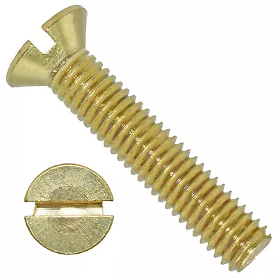 £2.24 • Buy M2 M3 M4 M5 M6 M8 Solid Brass Machine Screws Slotted Countersunk Head Bolts *