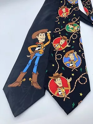 Disney Pixar Toy Story Woody Cowboy Mens Neck Ties Lot 2 EUC CLEAN • $29.99