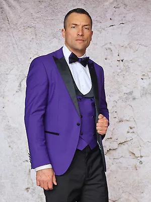 Nwt 44r Purple Mens Suit Tailor Fit 2 Side Vent Flat Front Pants • $199.99