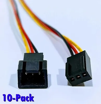 18  3 Pin Connector PC Computer Fan Extension Adapter Cable - 10 PACK • $11.99