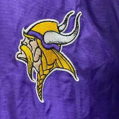 VINTAGE Minnesota Vikings Jacket Mens Starter Purple Yellow Windbreaker 2XL • $49.99