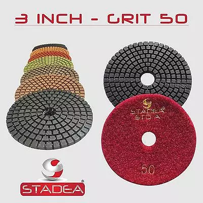 Stadea 3 Inch Wet Diamond Polishing Pads Premium Grade Wet Flexible 3 MM High • $4.89