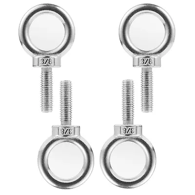 4 Pieces 3/8 -16 UNC 304 Stainless Steel 3/8  X 1-1/4  Lifting Ring Eye Bolt Eye • $14.50