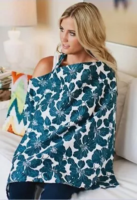 Udder Covers Breathable Cotton Feeding Kai Nursing Cover In Floral Blue • $14.76