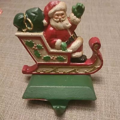 Midwest Cannon Falls Santa In Sleigh Cast Iron Stocking Holder Hanger Christmas • $32.95