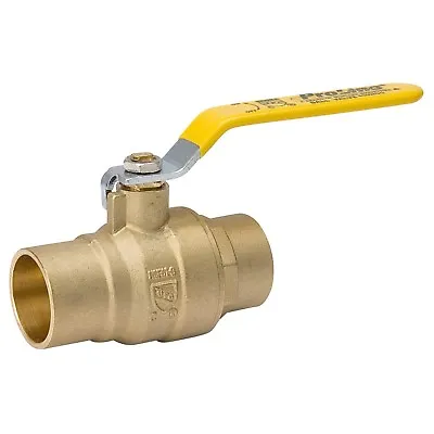 1 1/2 Inch 600 WOG Full Port Sweat (CXC) Brass Ball Valve  • $35