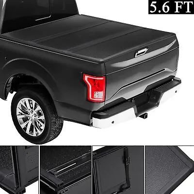 5.6FT Hard Tri-Fold Tonneau Cover For 2015-2023 Ford F-150 Supercrew Truck Bed • $515.79