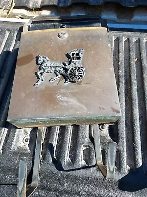 Vintage Porch Mailbox Wall Mount With Newspaper Holder Horse +buggy Accent • $35