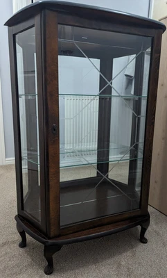 £35 • Buy Mahogany / Glass & Mirrored Lockable Display Cabinet (Antique, Retro)