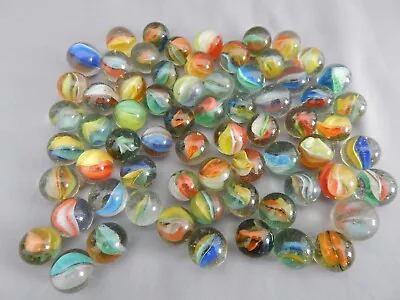67 Vintage SIX VEIN 3 Color CATS EYES Glass MARBLES • $9.99