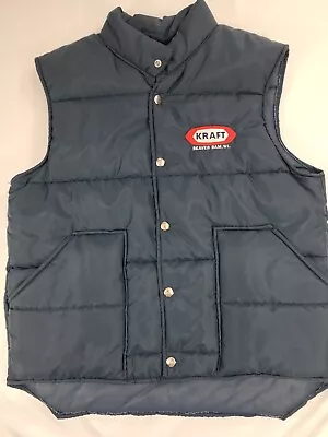 80s VTG Kraft Cheese Employee Work Vest Jacket Snap PLA JAC Plajac Medium Patch • $18