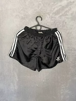 Adidas Vintage Running Shorts Black White Slovenia Mens Size S • $102