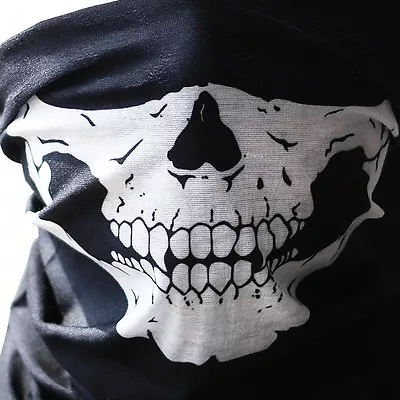 Skull Bandana Cloth Face Mask Tube Scarf Fabric Skeleton Motorcycle Headband Ski • $6.98