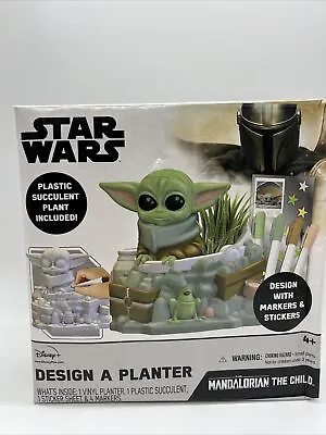 Star Wars Mandalorian Baby Yoda Design A Planter Color Draw Succulent Plant Gift • $6.96