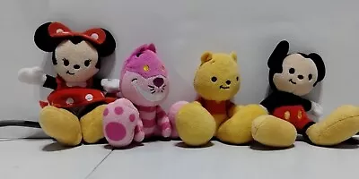 Disney Big Feet Micro Plush Mixed Lot Of 4 Minnie Mickey Pooh Bear Cheshire Cat  • $17.70