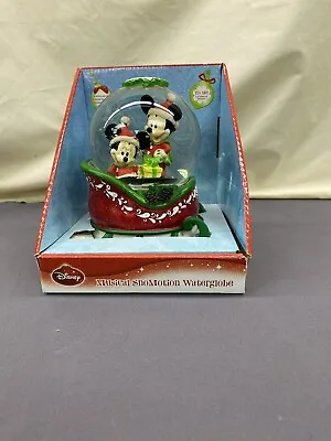Disney Mickey And Minnie Mouse Musical Snow Globe We Wish You A Merry Christmas • $34.99