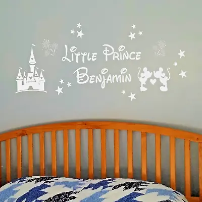 £3.59 • Buy Personalised Disney Prince/Princess Wall Sticker Bedroom Nursery Disney Inspired