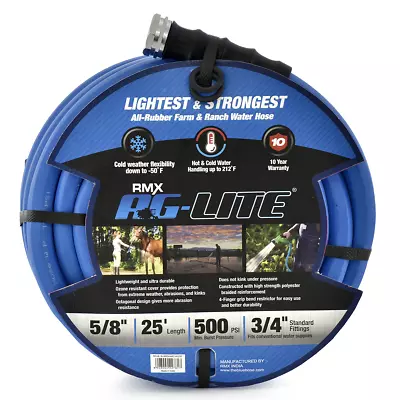 BluBird BSAL5825 AG-LITE 5/8 X25' Hot/Cold Water Braided Rubber Garden Hose • $41.80