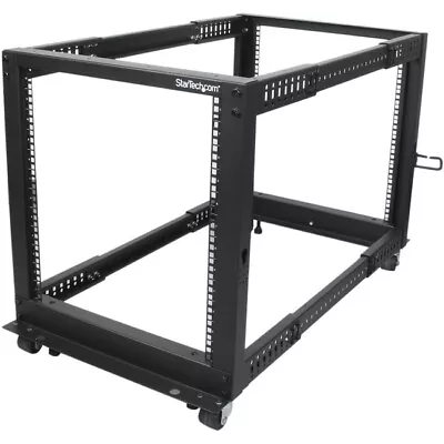 StarTech 12U Adjustable Depth Open Frame 4 Post Server Rack W/ Casters • $269.25