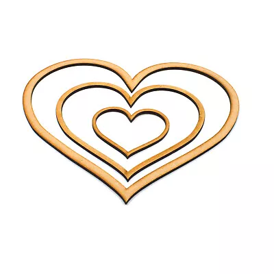 Heart Outline Shapes - MDF Tags - Multiple Sizes & Quantities Avaliable • £2.25