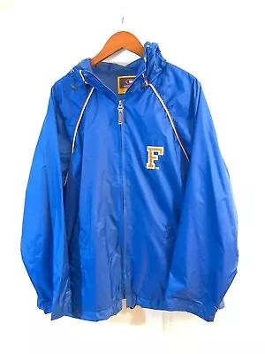 90s Vintage Florida Gators Hooded Rain Jacket Blue Orange Sz L • $0.99