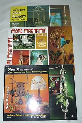 Lot Of 3 Vintage 1970s Macrame Pattern Books How To Make Plant Hangers New..More • $16.79