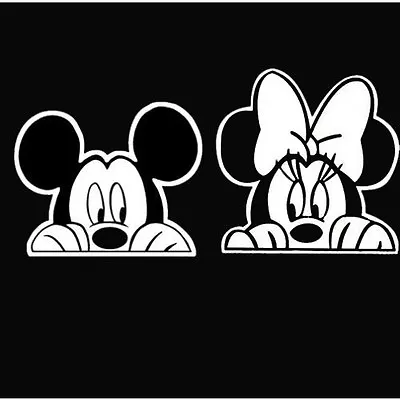 Mickey Minnie Mouse Peeking For Auto Car Truck Window Bumper Wall Sticker Decal • $11.86