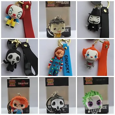 Horror Keyring Pendants Chains Jewellery Jason Freddy Mini Figure Chucky Hero • £4.99