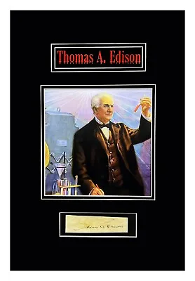 Thomas A Edison Document Cut Signature Museum Framed Ready To Display • $1899