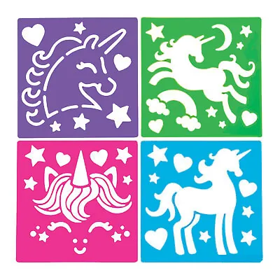 $14.95 • Buy Unicorn Stencils Unicorns Plastic Stencil Party Favours Pack Of 12 Free Postage