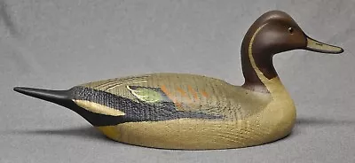 PINTAIL Drake Duck Decoy Wood Carved Glass Eyes Original Paint WMW # 2 • $74.99