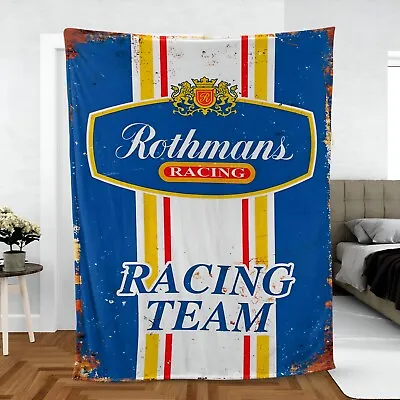 Vintage Style Retro Rothmans Racing Team Ultra-Soft Micro Fleece Blanket • $39.99