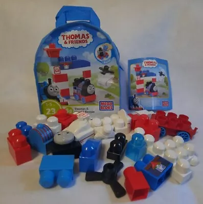 Thomas Friends Mega Bloks In Original Storage Bag 23Pc. Thomas & Harold Rescue • $12.99