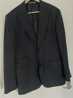 CANALI Mens  Jacket 2Button S/B Peak Lapel - Plain Black 42R MINT • £55