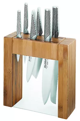 NEW Global Knives IKASU 7pcs Knife Bamboo Block Set Made In Japan • $429