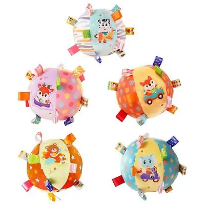 Baby Colorful Ball Stuffed Animal Soft Early Educational Plush Rattle Ball Toy • £7.70