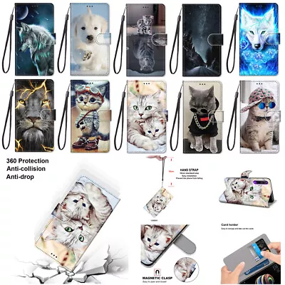 For Samsung S24 A54 A53 Dog Cat PU Leather Wallet Card Flip Stand Phone Case • $9.29