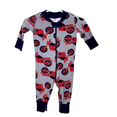 Hanna Andersson Long Sleeve Sleeper Pajamas One Piece Motorcycle 50 0-6 Months • $12.22