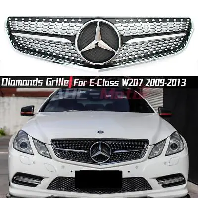 Chrome Black Dia-monds Style Grille For Mercedes Benz E-Class W207 2009-13 E350 • $129