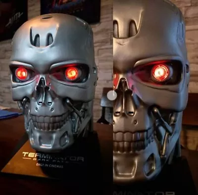 £42.92 • Buy 1:1 Terminator T-800 Bust LED Eyes Life Size 3D Head LIMITED Dark Fate