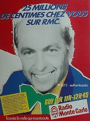 £6.84 • Buy Rmc Radio Advertisement Monte Carlo Guy Lux 1983 Wheel Of Fortune Pub Vintage